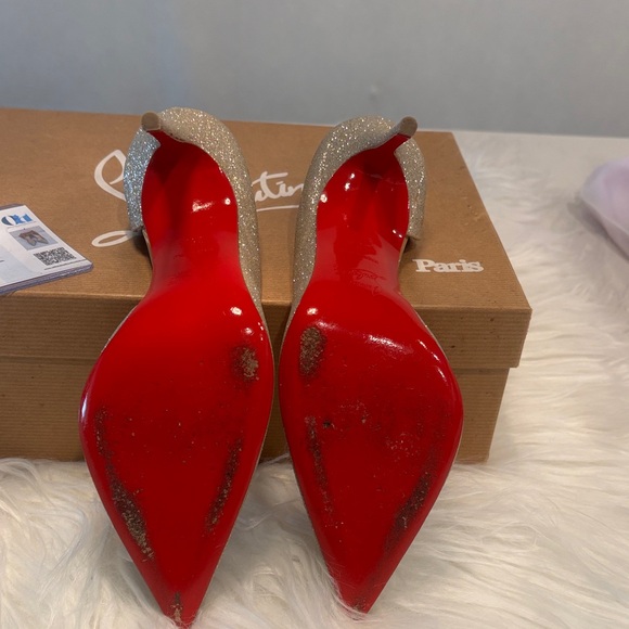 Christian Louboutin Iriza 100 d’orsay gold pumps - Picture 4 of 5